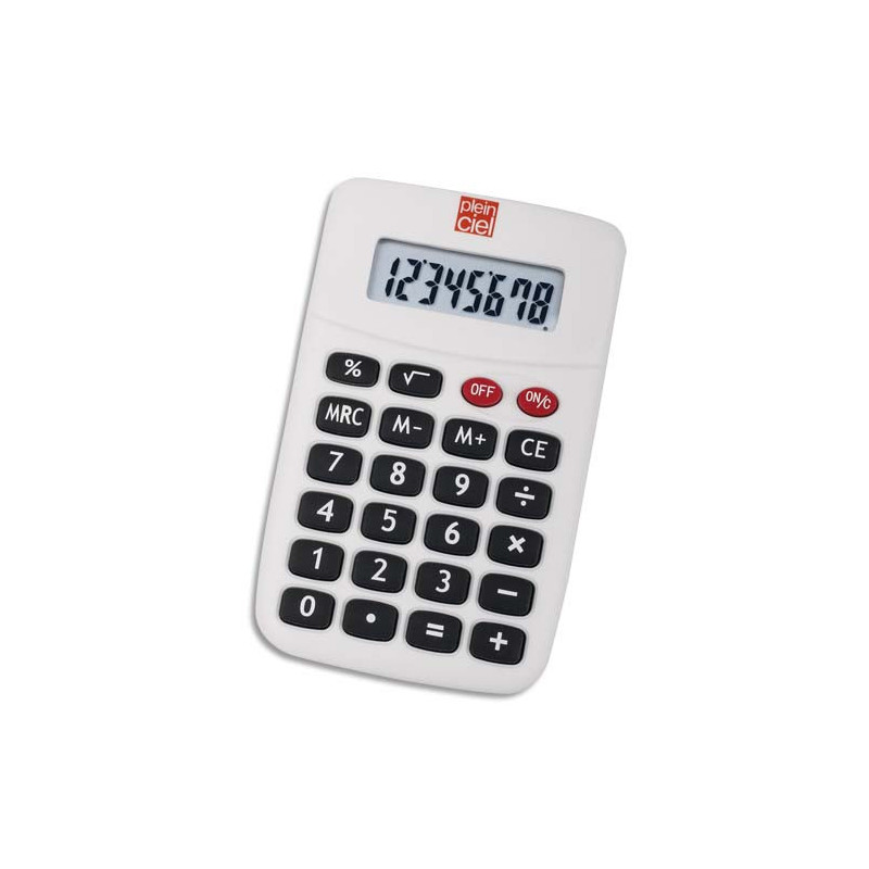PLEIN CIEL Calculatrice de poche 8 chiffres KC-889 référence 108 coloris Noir/Rouge