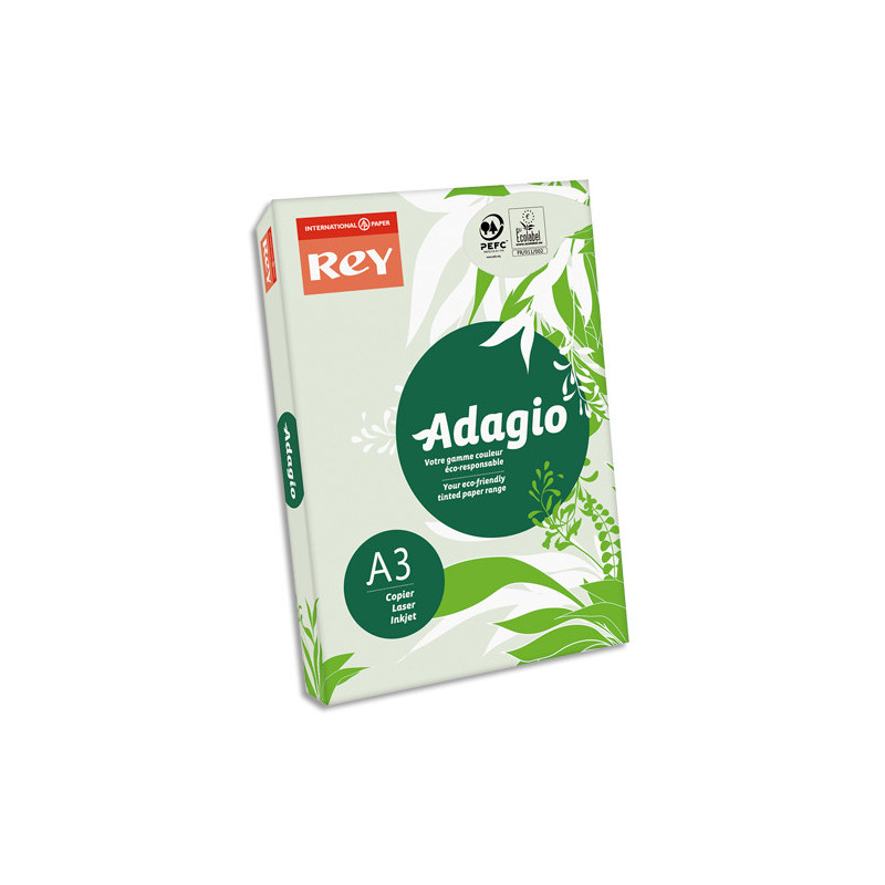 INAPA Ramette 500 feuilles papier couleur pastel ADAGIO Vert pastel A3 80g