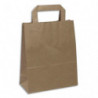 Paquet de 250 Sacs papier Kraft recyclé Brun, 70g, 8 kg, poignées plates - L22 x H28 x P11 cm