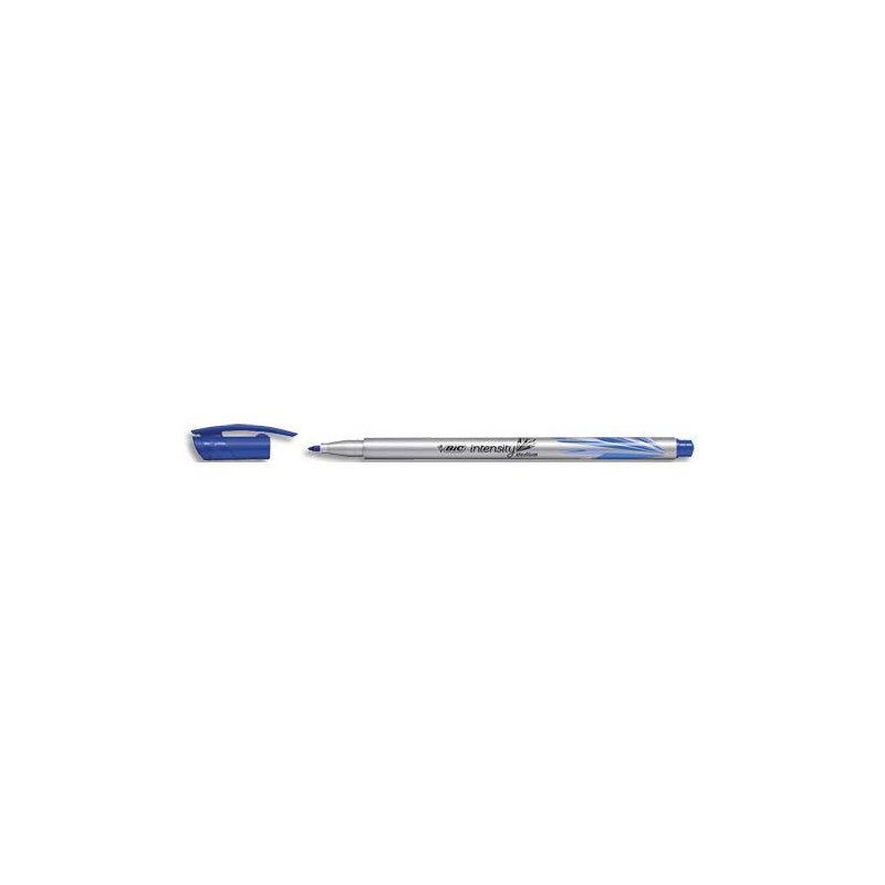 BIC Intensity Stylo Feutre d'écriture Pointe Medium et Corps métallisé - Bleu foncé