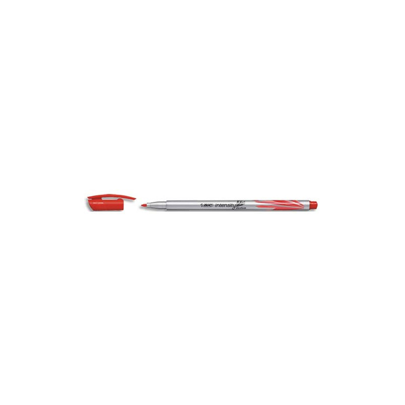 BIC Intensity Stylo Feutre d'écriture Pointe Medium et Corps métallisé - Rouge intense