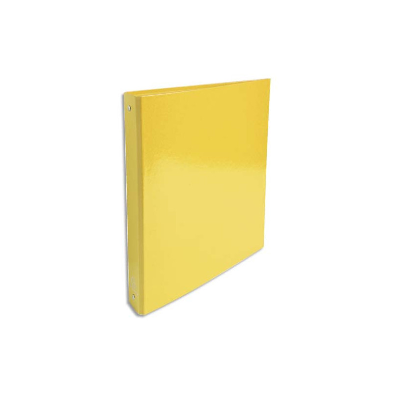 EXACOMPTA Classeur 4 anneaux Ø30mm Iderama en carte 18/10ème. Dos 4 cm, format A4. Coloris Jaune