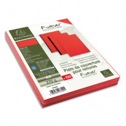 EXACOMPTA Paquet 100 plat couverture FOREVER rigide, grain cuir,270 g, certifié ange Bleu, Rouge A4 2782C