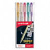 UNI-BALL Pochette de 5 stylos bille à encre gel Electrics, couleurs pailletées assorties UM120SP-5