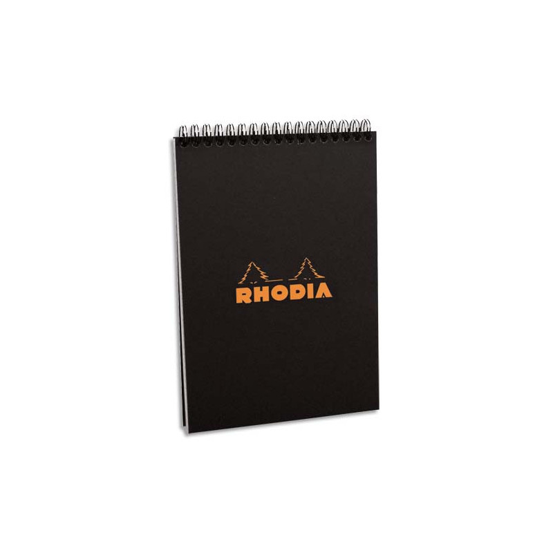 RHODIA Bloc reliure intégrale en-tête couverture Noire n°16 format 14.8x21cm réglure 5x5