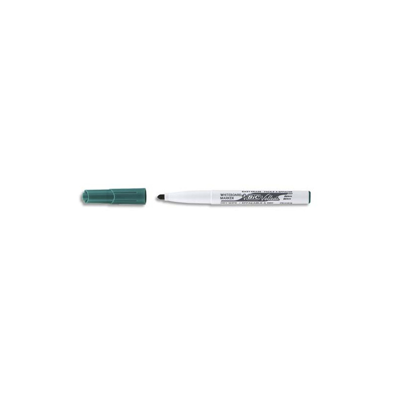 BIC Velleda 1741 Feutres pour Tableau Blanc Effaçables à Sec, Pointe Conique Moyenne - Vert