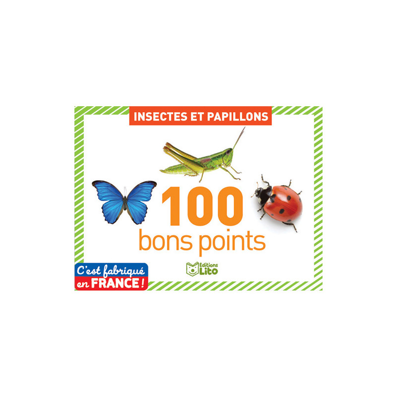 LITO DIFFUSION Boîte de 100 bons points thème insectes et papillons