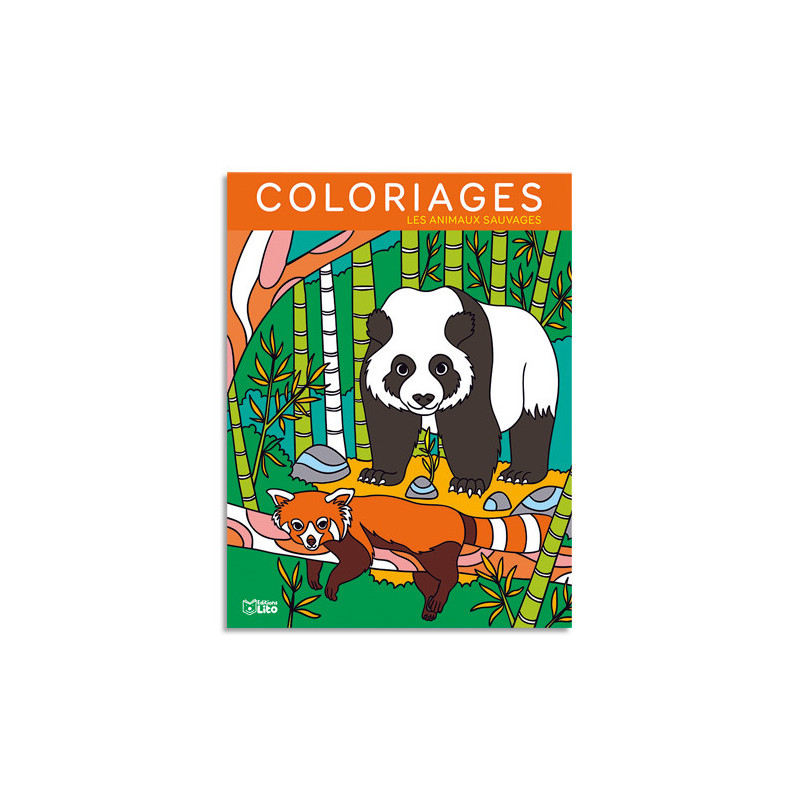 LITO DIFFUSION Livre de coloriage 64 pages 205x270, thème animaux sauvages