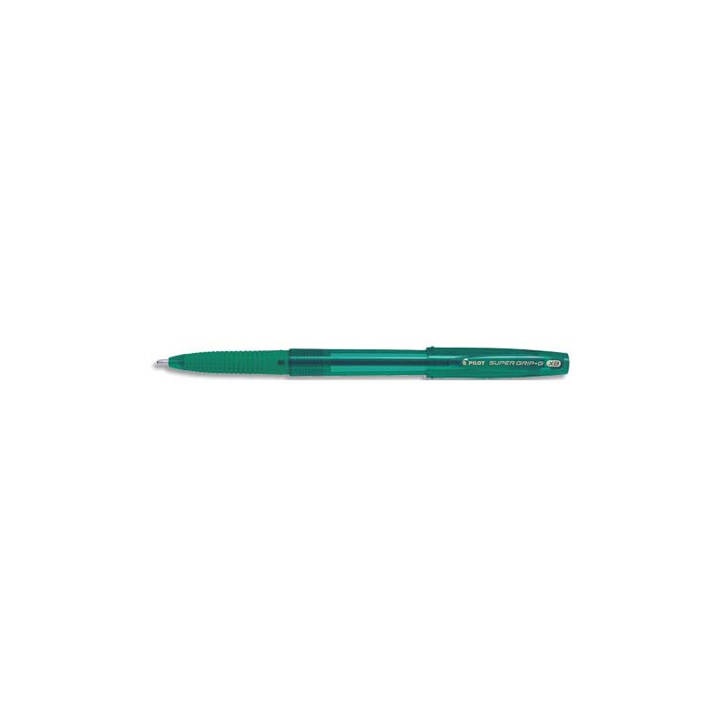 PILOT Stylo à bille Super Grip G à capuchon avec grip ergonomique, pointe extra-large rechargeable. Vert