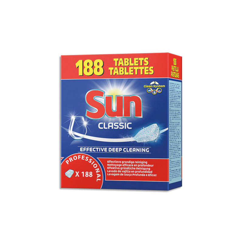 SUN Boîte de 188 Tablettes pour lave-vaisselle professionnelle cycle court