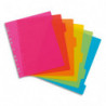 VIQUEL Jeu de 6 intercalaires polypropylène HAPPYFLUO A4 maxi. Coloris fluo multicolores