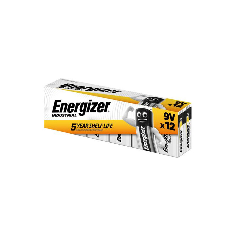 ENERGIZER Pile Industrial 9V/6LR61 DP12, pack de 12 piles