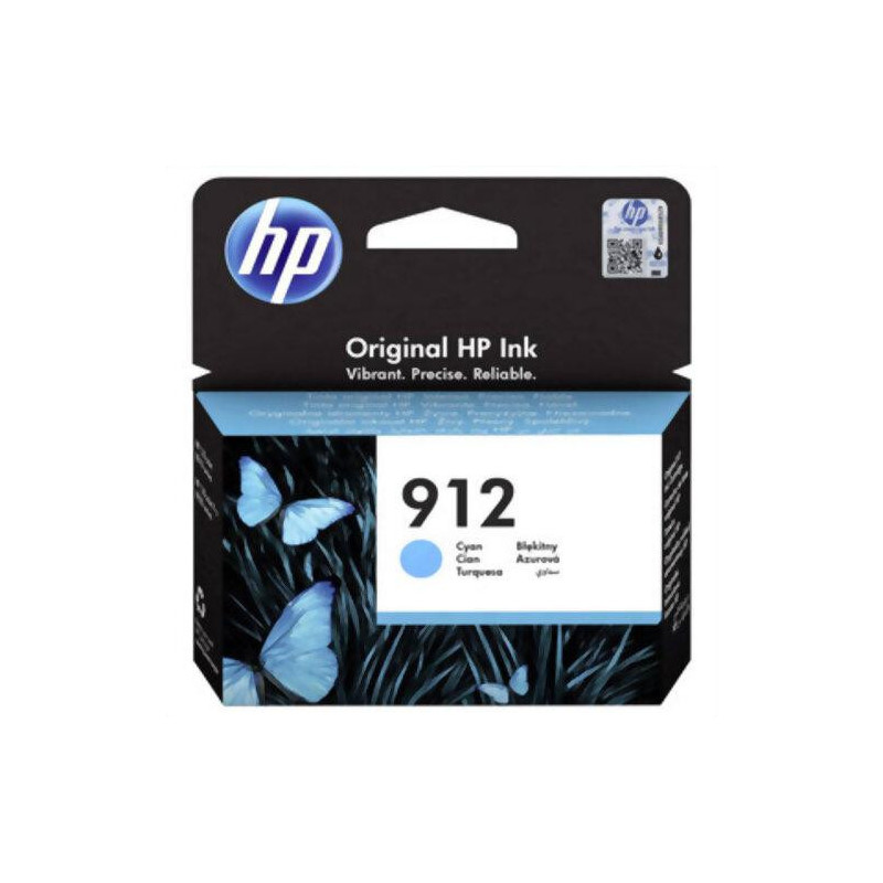 HP 912 Cartouche d'Encre Cyan Authentique (3YL77AE) pour HP OfficeJet Pro 8010 series / 8020 series