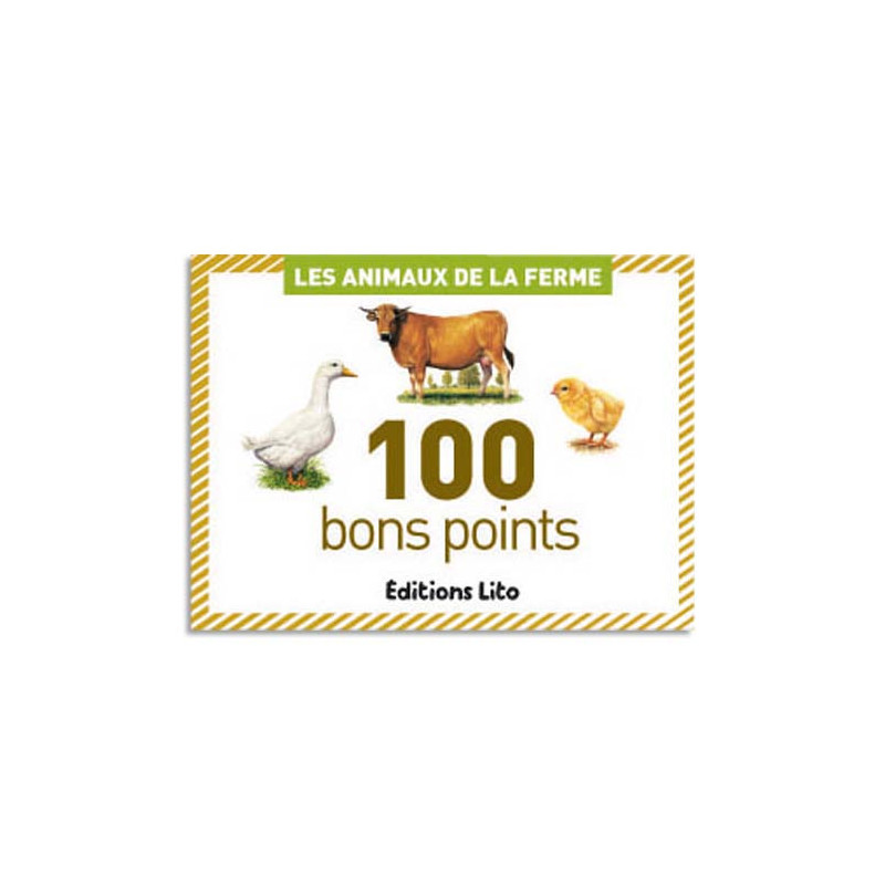 LITO DIFFUSION Boîte de 100 bons points animaux de la ferme