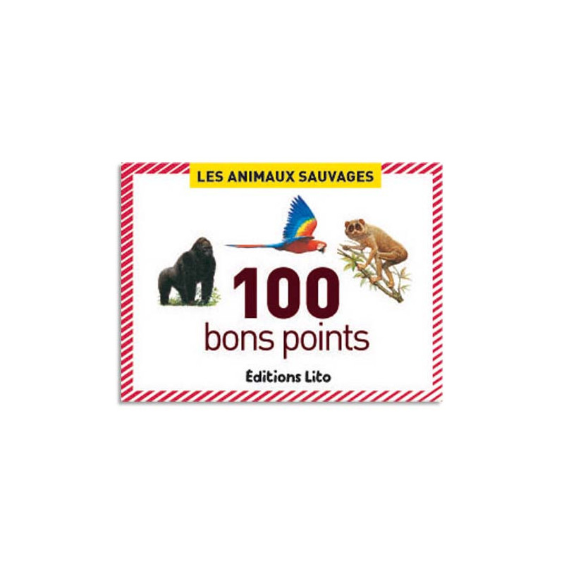 LITO DIFFUSION Boîte de 100 bons points animaux sauvage