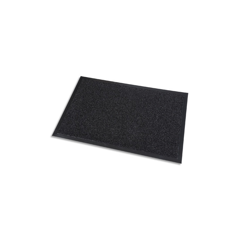 PAPERFLOW Tapis d'accueil grattant intérieur et extérieur en PP Noir, Format 60 x 90 cm épaisseur 10 mm