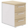 GAUTIER OFFICE Caisson mobile 3 tiroirs Brabant Chêne Blanc - Dimensions : L42 x H65 x P60 cm