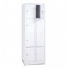 MT INTERNATIONAL Vestiaire 4 Cases 2 Colonnes en acier Blanc, L60 x H180 x P50 cm, case L22 x H40 x P47,5