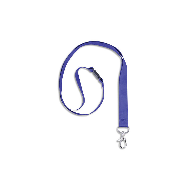 AVERY Boîte de 10 tours de cou avec mousqueton et clip de sécurité. Longueur 44 x largeur 1,5 cm. Bleu