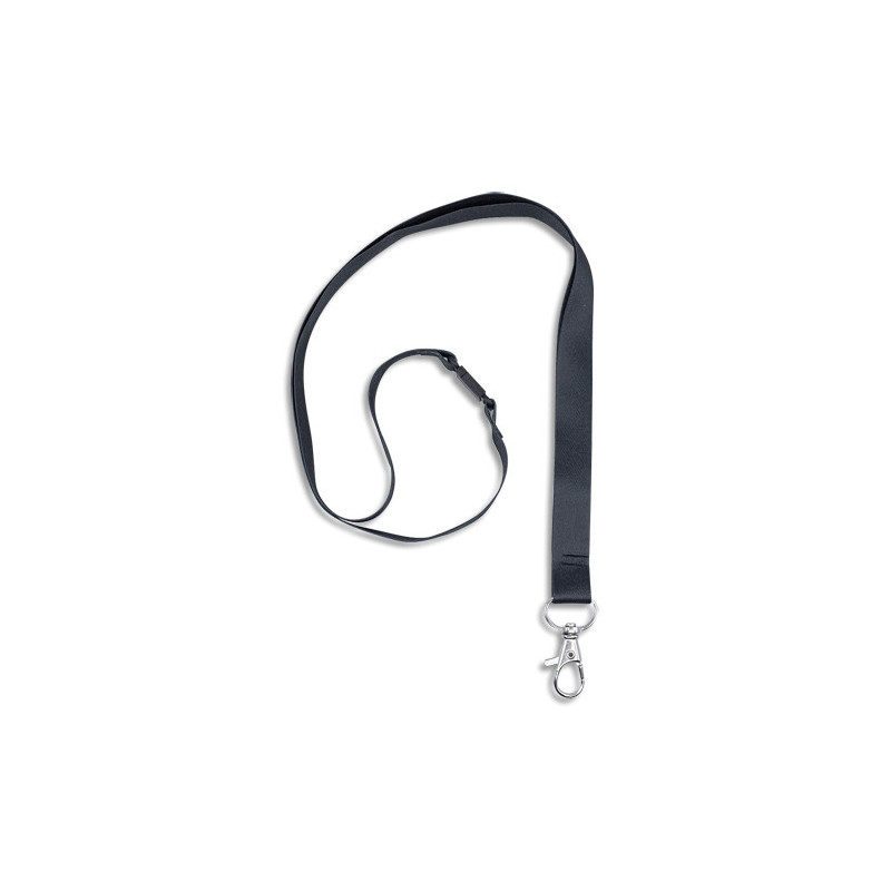 AVERY Boîte de 10 tours de cou avec mousqueton et clip de sécurité. Longueur 44 x largeur 1,5 cm. Noir
