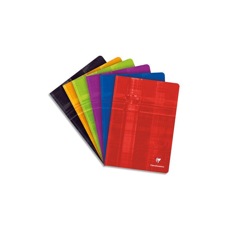 CLAIREFONTAINE Cahier reliure piqûre grand format 21x29,7cm 96 pages grands carreaux Seyès papier 90g