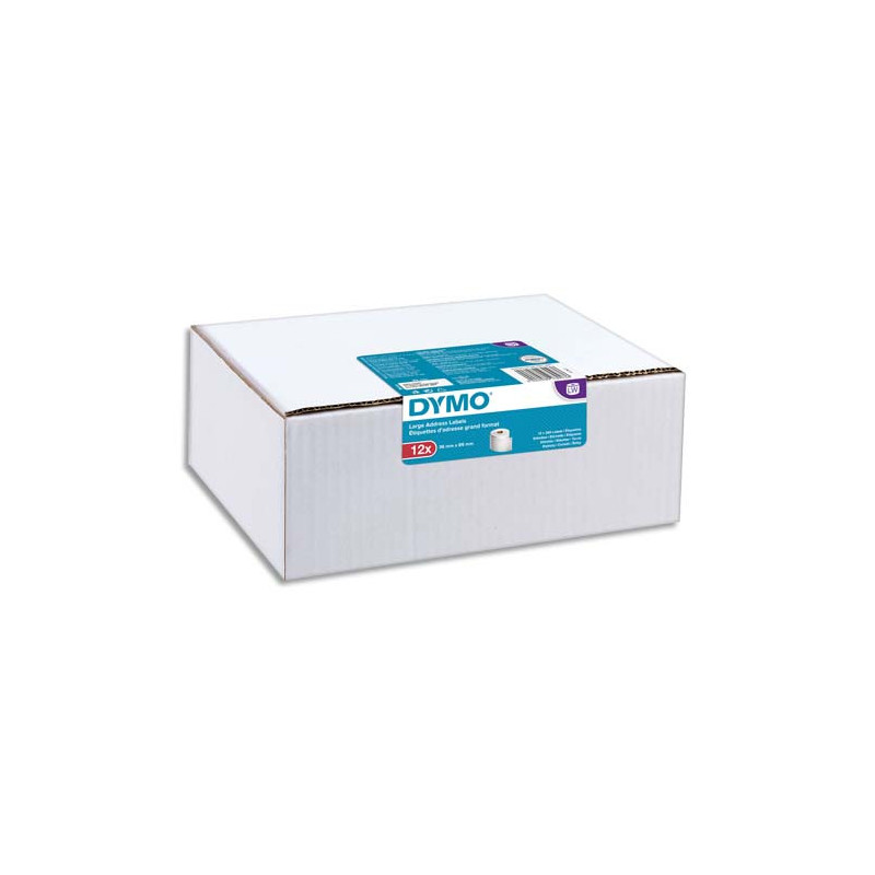 DYMO Pack de 12 étiquettes LW large adresse 36 x 89 mm 2093093