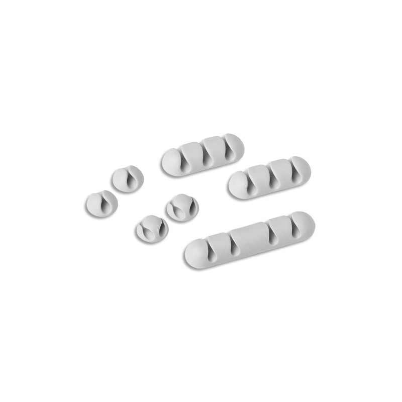 DURABLE Pack de 7 clips adhésifs pour câble CAVOLINE® CLIP MIX Gris 5041-10