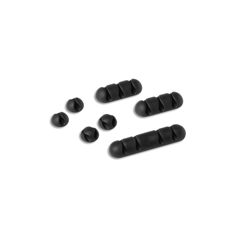 DURABLE Pack de 7 clips adhésifs pour câble CAVOLINE® CLIP MIX Graphite 5041-37