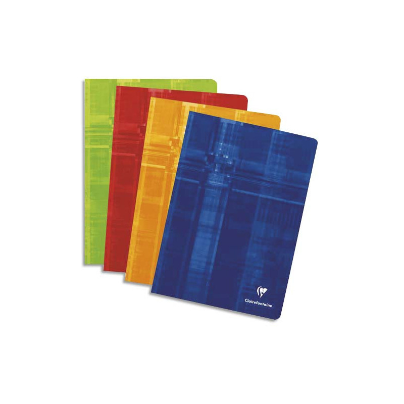 CLAIREFONTAINE Cahier reliure piqûre petit format 17x22 cm 96 pages petits carreaux 5x5 papier 90g
