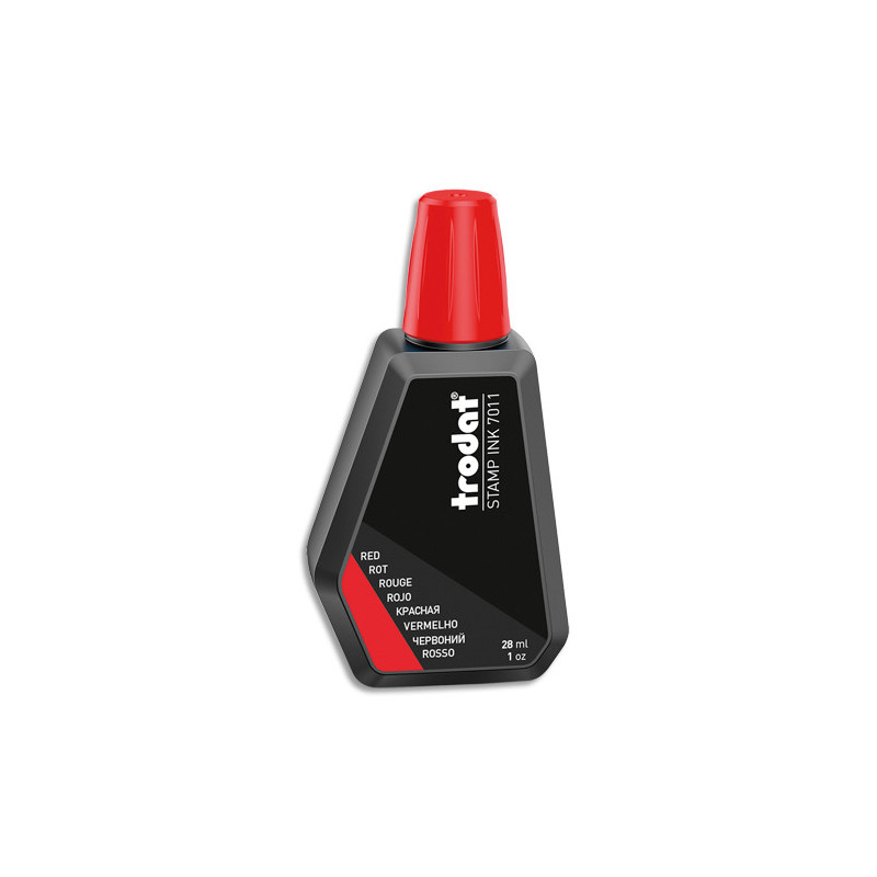 TRODAT Encre à tampon sans huile pour recharger tampons encreurs. Flacon de 28ml Rouge