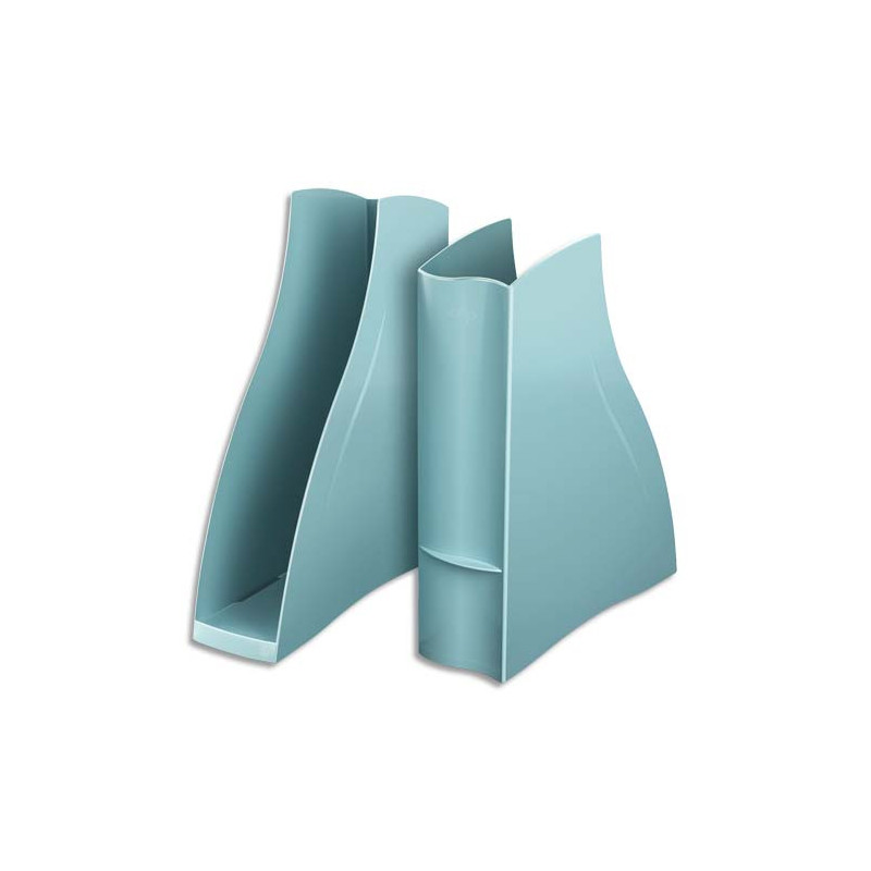 CEP Porte-revues Ellypse en polystyrène - Dimensions : H32,5 x P27,8 cm, Dos 8,3 cm Vert d'eau