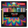 STABILO Pen 68 ARTY feutre de dessin pointe moyenne - Etui carton de 24 feutres - Coloris assortis