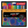 STABILO point 88 ARTY feutre pointe fine (0,4 mm) - Etui de 24 feutres fins - Coloris assortis