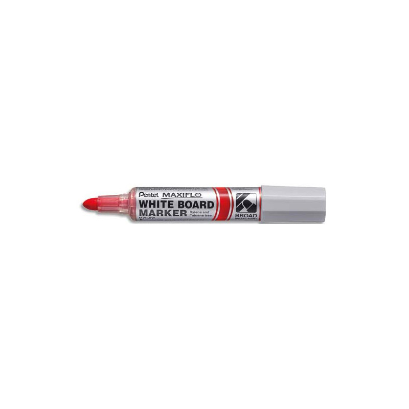 PENTEL Marqueur effaçable à sec MAXIFLO pointe ogive extra-large 4 mm. Encre Rouge