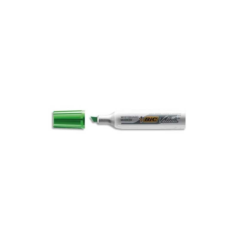 BIC Velleda 1781 Feutres pour Tableau Blanc Effaçables à Sec Pointe Biseautée Large - Vert