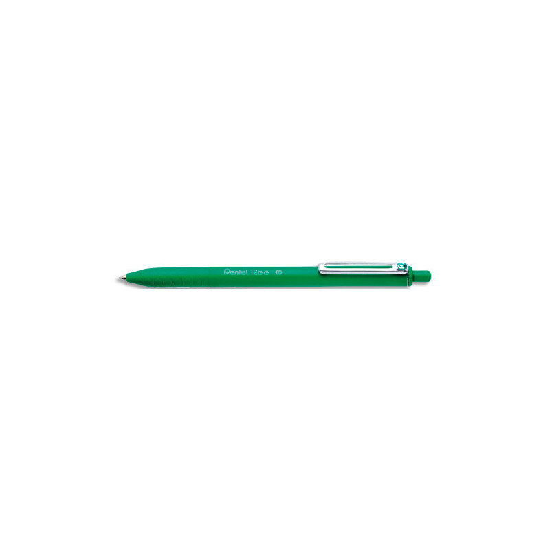 PENTEL Stylo bille iZee rétractable. Pointe 1 mm. Encre rechargeable Vert