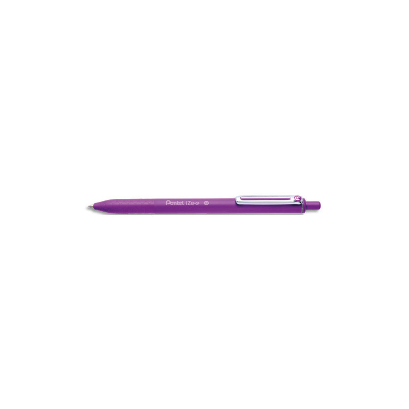 PENTEL Stylo bille iZee rétractable. Pointe 1 mm. Encre rechargeable Violet