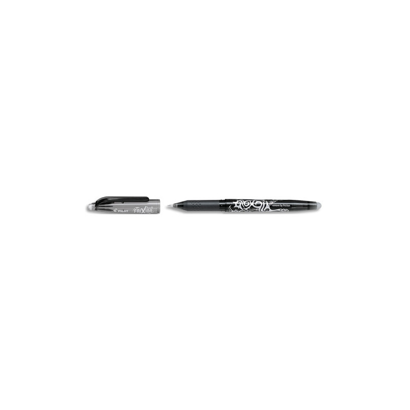 PILOT Roller FriXion Ball pointe fine 0,5 mm. Encre thermosensible effaçable Noire