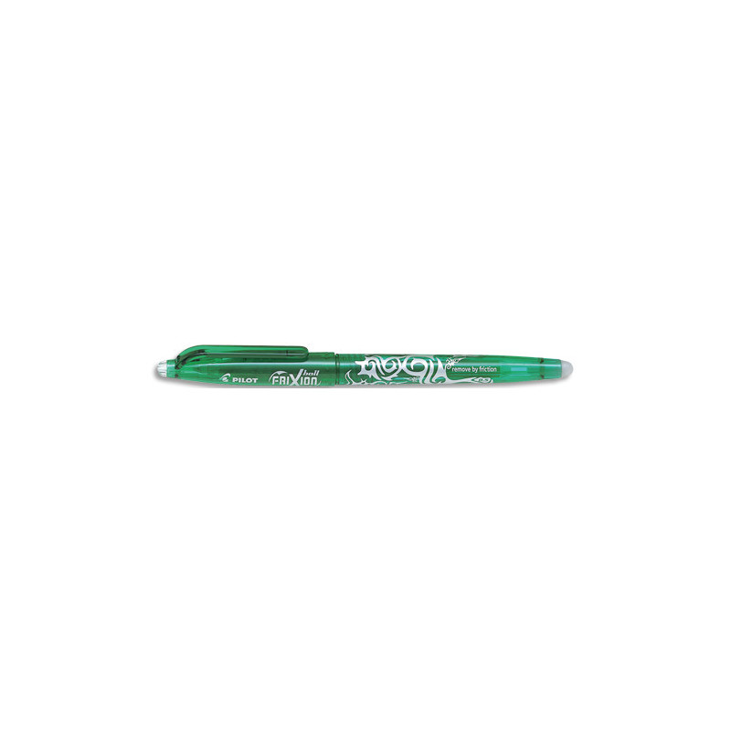 PILOT Roller FriXion Ball pointe fine 0,5 mm. Encre thermosensible effaçable Verte