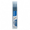 PILOT Set de 3 recharges pour roller FriXion. Pointe fine 0,5 mm. Encre Bleu nuit