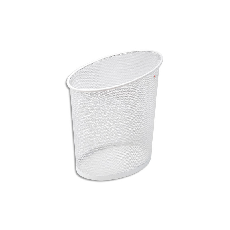 ALBA Corbeille à papier en métal Mesh Blanc 18 litres - Dimensions : L35,5 x H39 x P24 cm