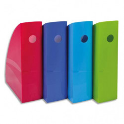 EXACOMPTA Lot de 4 portes-revues pour documents format A4+. Stable, grande capacité. Coloris assortis