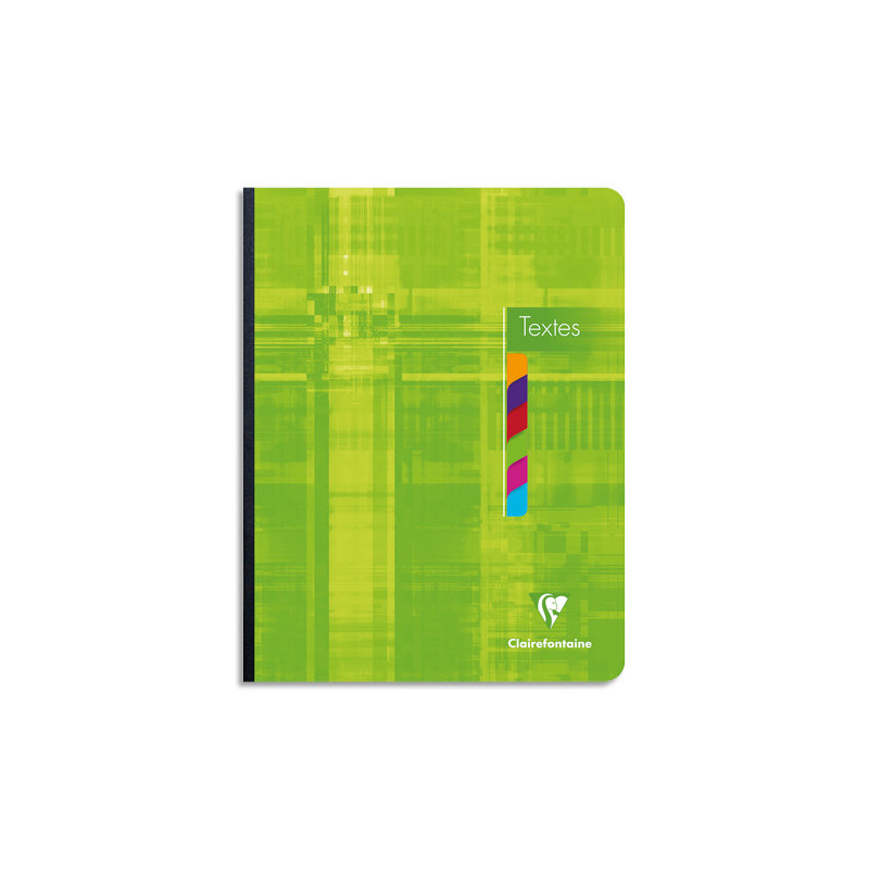 CLAIREFONTAINE Cahier de texte broché 144 pages grands carreaux Seyès 17x22cm. Couverture carte