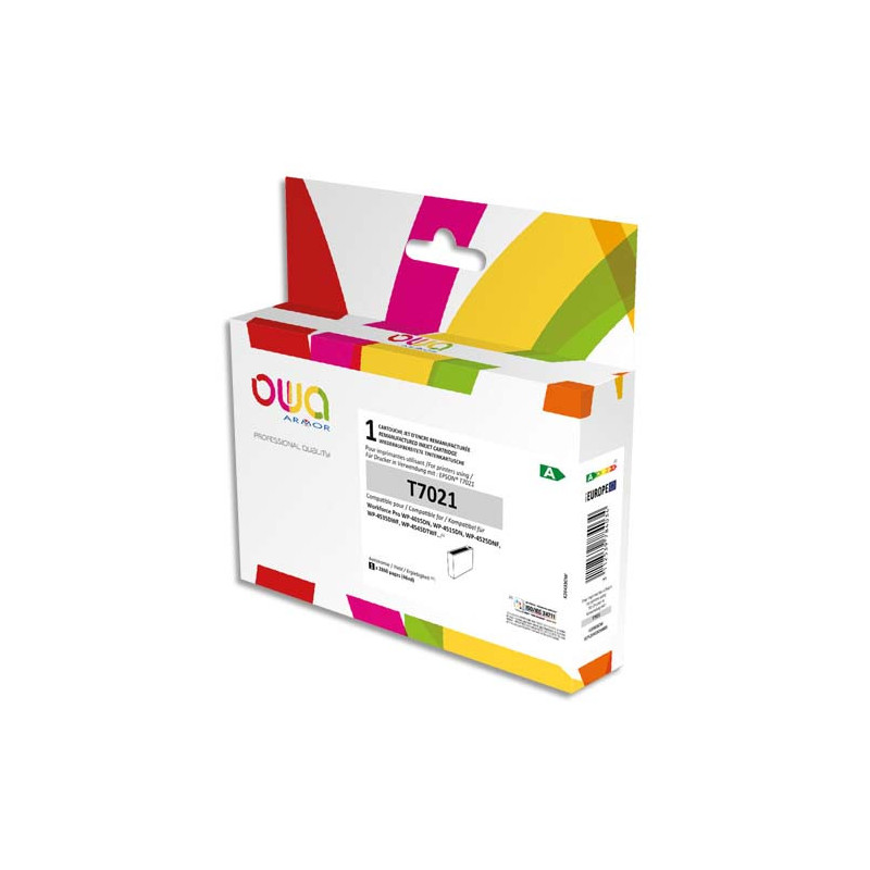 OWA Cartouche compatible Jet d'encre EPSON T7021 Noir K20433OW