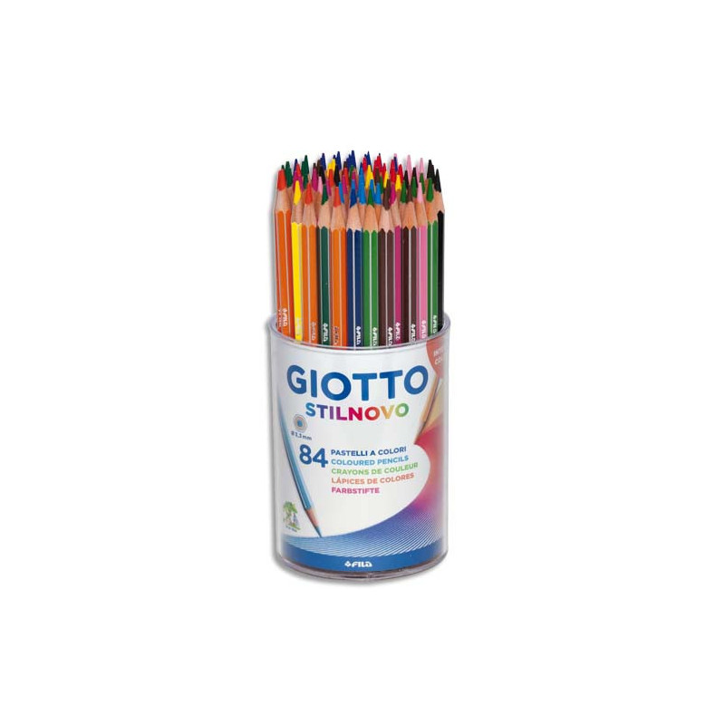 GIOTTO Pot de 84 crayons de couleur Stilnovo assortis