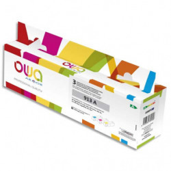 OWA Pack de 3 cartouches compatibles Jet d'encre couleur HP 913A K10487OW