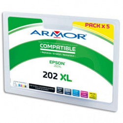 ARMOR Pack de 5 cartouches compatibles Jet d'encre EPSON 202XL bpbcmy B10507R1