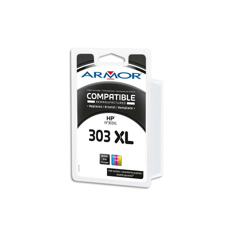 ARMOR Pack de 2 cartouches compatibles Jet d'encre couleur HP 303 xl B10510R1