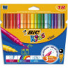 BIC Kids Visa Feutres de Coloriage à Pointe Fine - Couleurs Assorties, Etui Carton de 18
