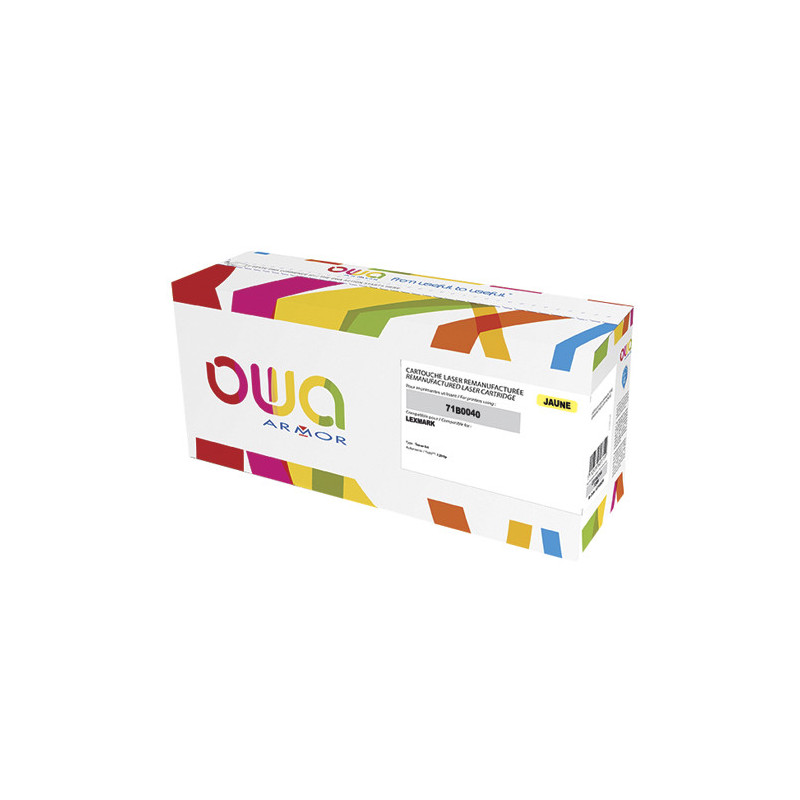 OWA Toner compatible LEXMARK 71b0040 Jaune K18132OW